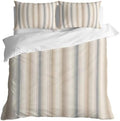 Brown Gray Striped Duvet Cover Set 3 Pieces with Zipper Closure