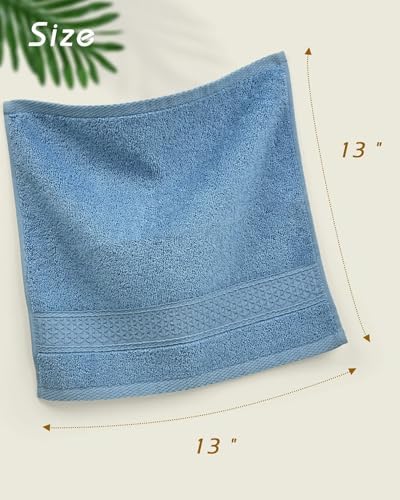 Cleanbear Pure Cotton Wash Cloths Face Cloths, 6 Colors