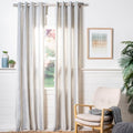 SAFAVIEH Home Curtain Rela Taupe and Beige Semi-Sheer 52" x 84"