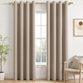 MIULEE Taupe Blackout Bedroom Curtains Drapes 84 Inch Long 52"x84"