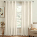 PrinceDeco Linen Semi Sheer Curtains,Bedroom,Light