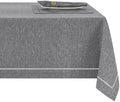Gray 70x70 Square Polyester Linen Farmhouse Tablecloth