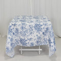 Efavormart Polyester Square Tablecloth 70"x70" White with Blue French
