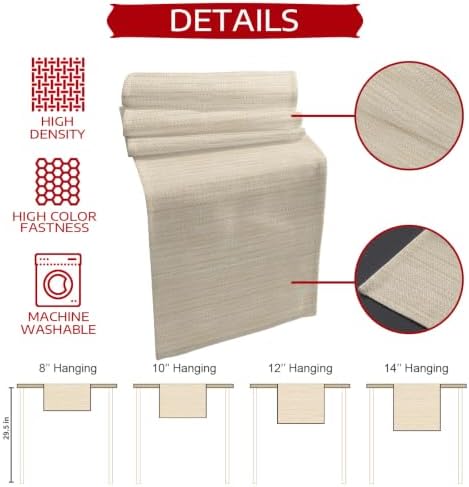 Creamy Ivory Table Runner 72 inches Long Country Vintage Minimalist
