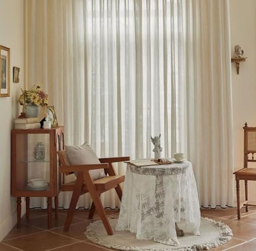 Beydodo Semi Sheer Curtains 63 Inches Long, Privacy Curtains for