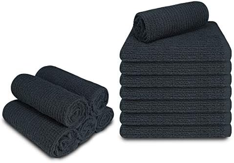 Bar Mop Towels, Pack of 12-16x19 Inches - 100% Cotton Super Absorbent