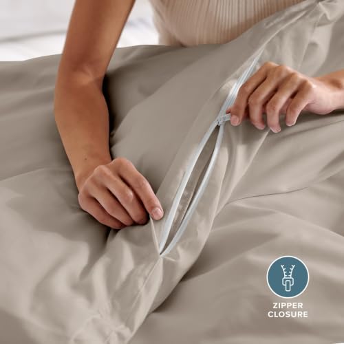 Bare Home Duvet Cover Set 1800 Ultra-Soft (California King, Khaki)