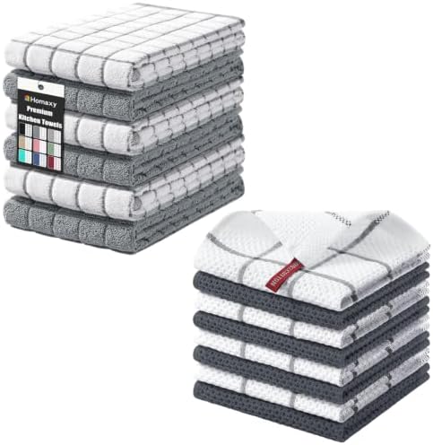 Homaxy Waffle Weave Dish Cloths and Large Premium Cotton Kitchen