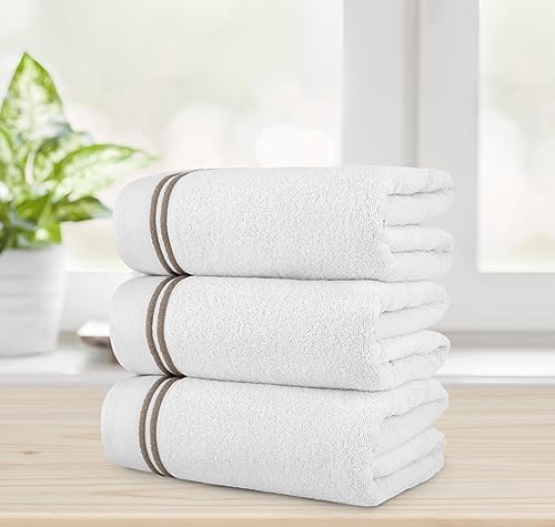 Chic Home Luxurious 3-Piece 100% Pure Turkish Cotton White Bath