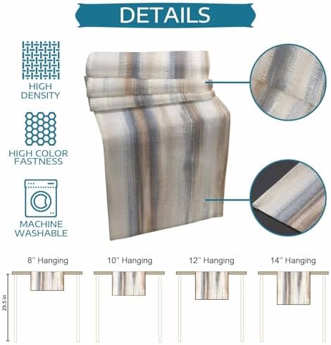Brown Beige Grey Table Mats Set of 6 With Table Runner 90 Inches