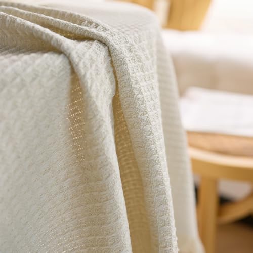 Rustic Table Cloths for Rectangle Tables, Wrinkle Free Cotton Linen