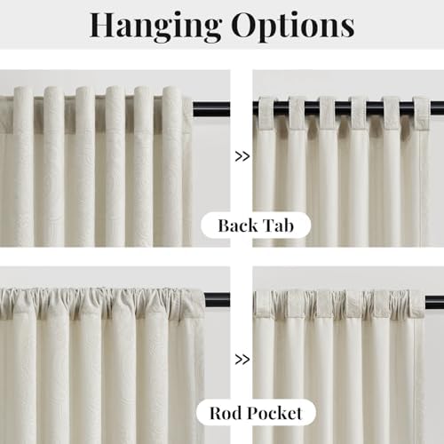 GIGIZAZA Velvet Curtains 72 Inch 2 Panels for Living Room Cream