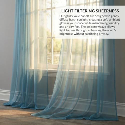 BrylaneHome Bh Studio Sheer Voile Rod-Pocket Panels, Set of 2