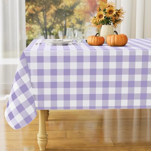 misaya Square Waterproof Vinyl Table Cloth, Flannel Backed Tablecloth