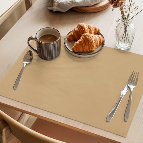 Placemats Set of 8, Pure Oatmeal Non Slip Table Mats, Washable Place