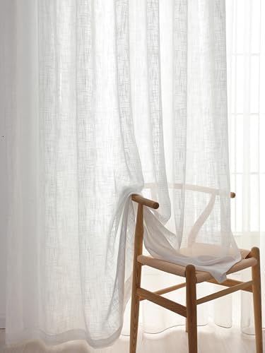 Beydodo Curtains Semi Sheer 63 Inch Length, Privacy Curtains for