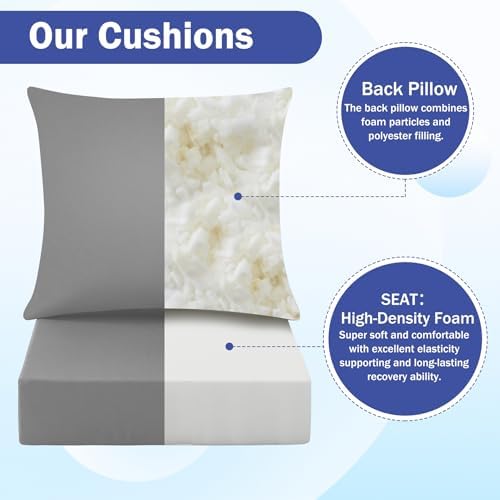 IASEAHK Outdoor Seat Cushion Set, Waterproof & Fade Resistant Patio
