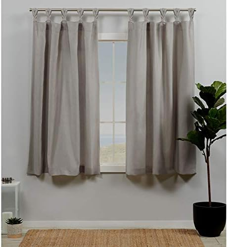 Exclusive Home Loha Linen Braided Tab Top Curtain Panel Pair, 54"x63"
