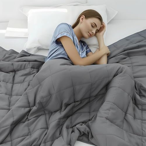 Hillhub Weighted Blanket (10lbs 48"x 72" Grey) for Adults and Teens
