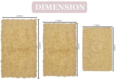 Home Weavers Modesto Collection 100% Cotton Tufted Bath Rugs, Extra