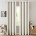 MIULEE 100% Blackout Linen Curtains for Bedroom 52x84 Inches Linen