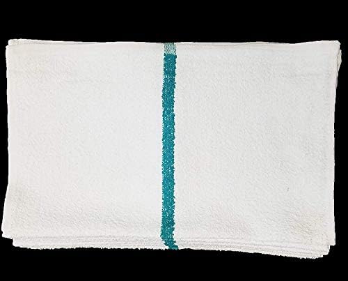 16x19 Terry Bar Mop Towel 24 Pack, White with Gold Stripes Kitchen