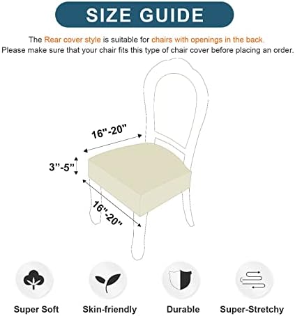 Genina Waterproof Seat Covers for Dining Room Chairs, Rear Covered