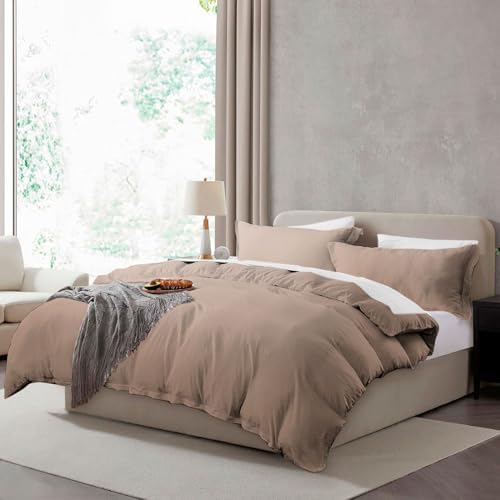 Hearth & Harbor Prewashed Full Duvet Cover Set, Khaki