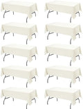 10-Pack Ivory Tablecloths for Rectangle Tables, 60 x 102 Inches