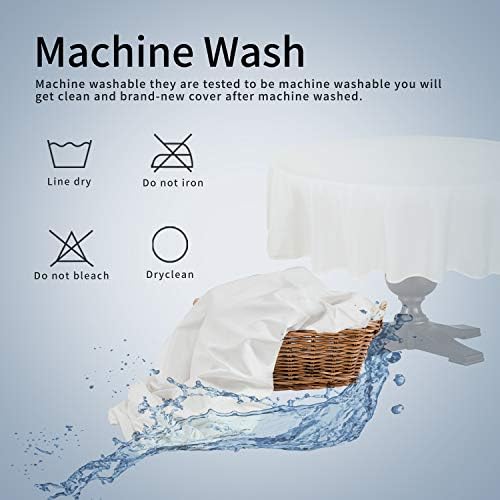 Easy-Going Round Waterproof Tablecloths R70 inch Ivory Spillproof