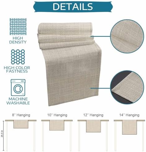 Minimalist Cream Beige Table Runner for Dining Table Rustic Neutral