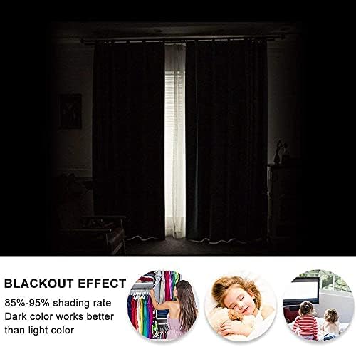 Blackout 100% Polyester Curtains for Living Room and Bedroom with Easy