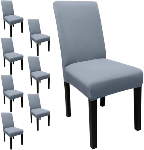 JQinHome Dining Room Chair Covers Set of 8, High Stretch Chair
