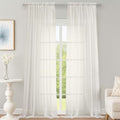 OWENIE Ivory Sheer Curtains 108 Inch Long 2 Panels for Living Room 59"