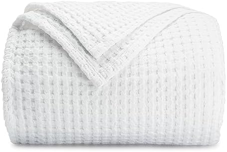 Comfy Cubs Waffle Blanket King, 108" x 90" - 100% Cotton Lightweight