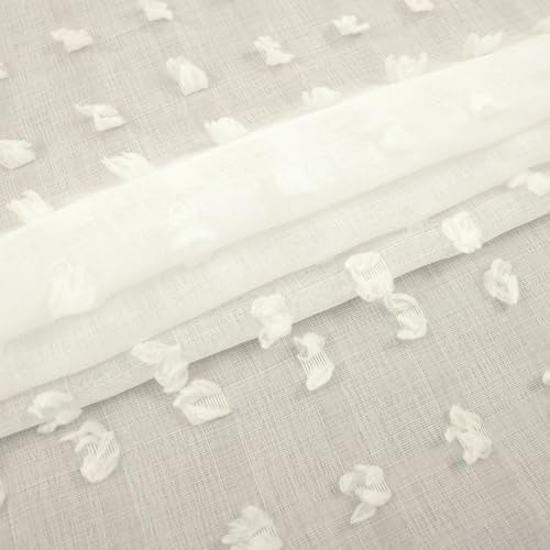 KOUFALL Cream Sheer Curtains 108 Inches Long for Living Room 2 Panels
