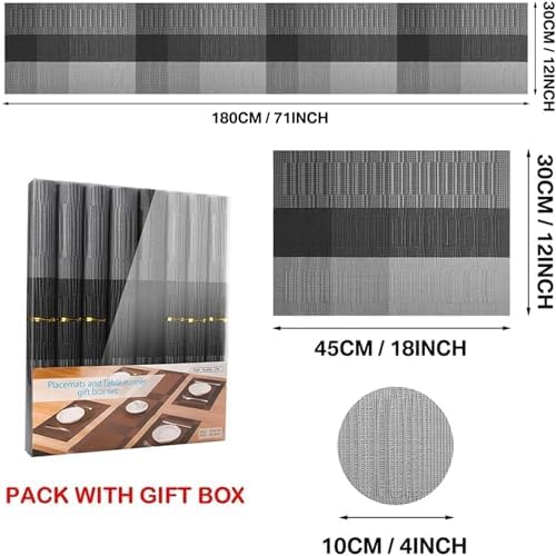 Place Mat Woven Vinyl Placemats Set Place Mats Crossweave Non-Slip