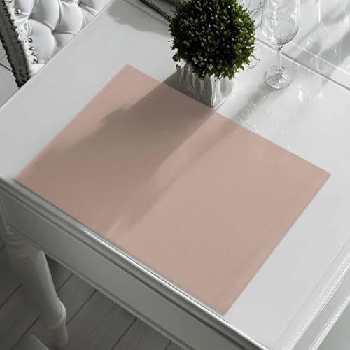 Placemats Set of 8, Warm Beige Woven Placemat, Linen Place Mats for