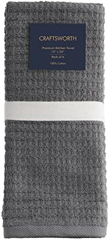 CRAFTSWORTH Cotton Kitchen Towels15 x 26" Charcoal Kitchen Hand Towels