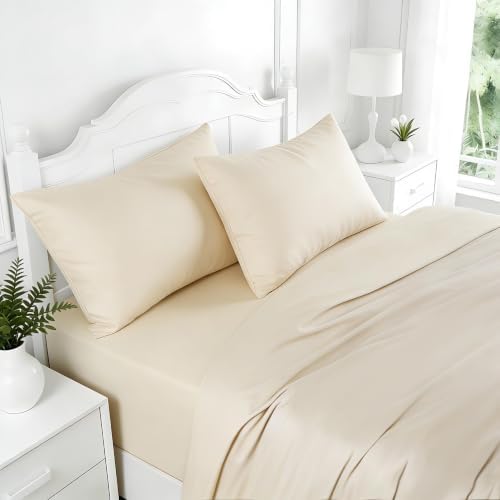 Cooling Bed Sheets Queen Size, Taupe Queen Sheet Set, Ultra Soft