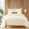 Querencia 100% Cotton Quilt Set - Cream Quilt, Lightweight Comforter