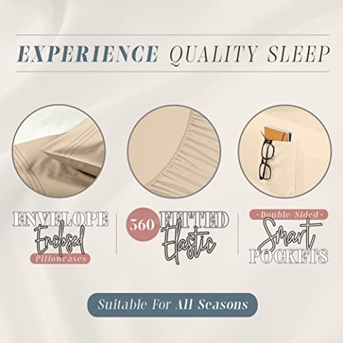 Elegant Comfort 4-Piece Solid Smart Sheet Set-Deep Pocket Fitted Sheet