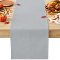 Silver Gray Table Runner 120 inches Long Boho Light Gray Solid Modern