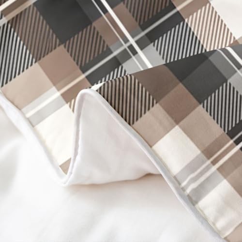 Castle Fairy Modern Plaid 100% Cotton Duvet Cover Set Twin