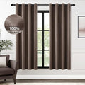 ChrisDowa Brown Blackout Curtains 72 Inches Long 2 Panels for Bedroom