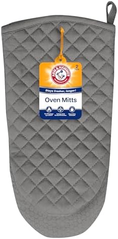 Arm & Hammer Quilted Oven Mitts, Heat Resistant, Non-Slip Silicone