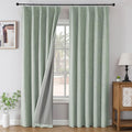Joydeco Sage Green Pinch Pleated Linen Curtains 72 Inch Long, 100%