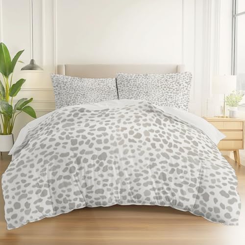 Abstract Spots Texture Duvet Covers Queen, 3 Pieces Ultra Brushed