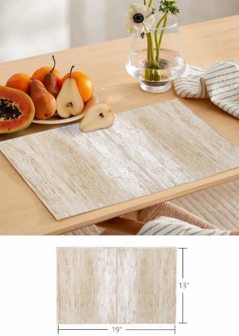 Abstract Ombre Table Runner and Placemats Set of 6 Boho Beige Gradient