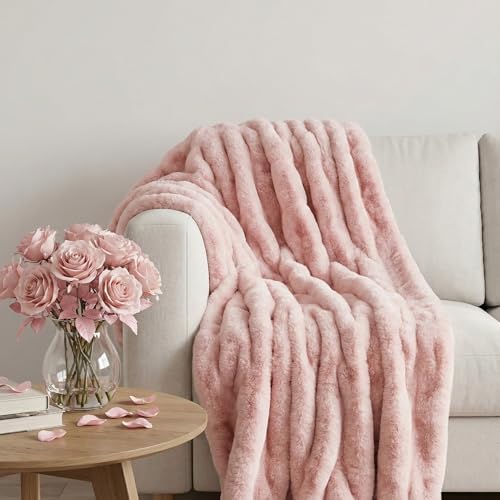Luxury Concepts Soft Faux Rabbit Fur Throw Blanket - 50" x 60"
